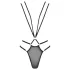 Passion Devil Meggy - metalen ringerige harnasbody (zwart) - L/XL