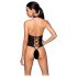 Passion Nancy - Open Zwart Body met Kruisbandjes - L/XL