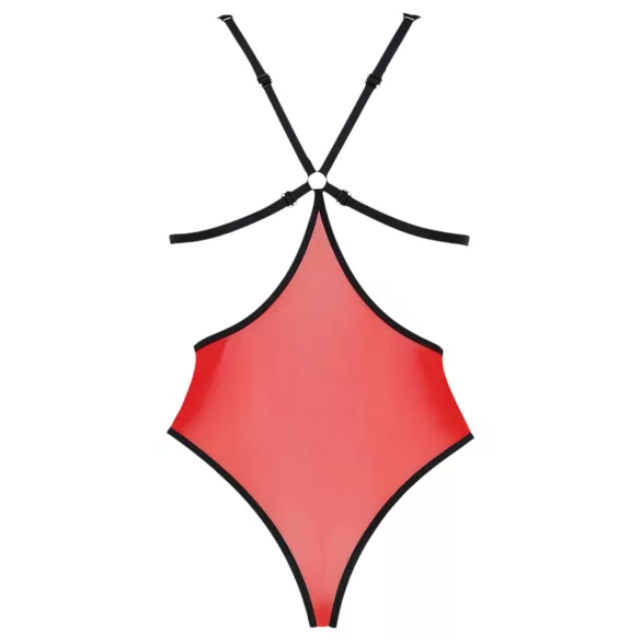 Passie Pioen - body met zijuitsnijding (rood) - L/XL