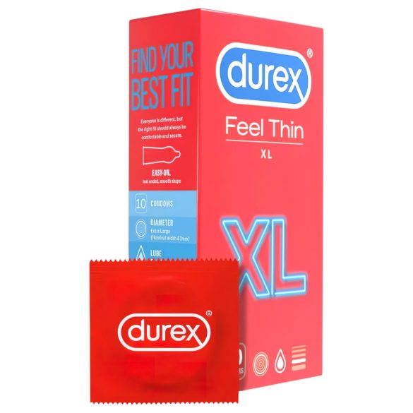 Durex Feel Thin XL - Natuurlijke Gevoel Condooms (10 stuks)
