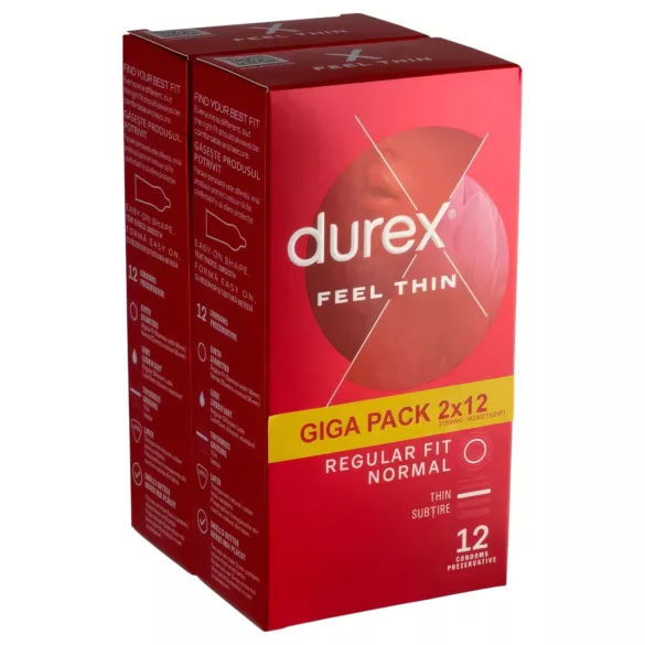 Durex Feel Thin - condooms - extra dun voor natuurlijk gevoel - 2x12 stuks