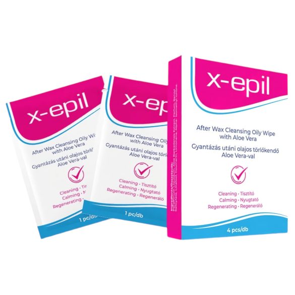 X-Epil - Olie doekjes na het waxen (4 stuks) - Aloë Vera