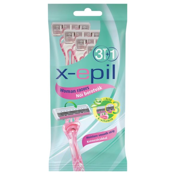 X-Epil - Wegwerp dames scheermesjes met 3 mesjes (3+1 stuks)