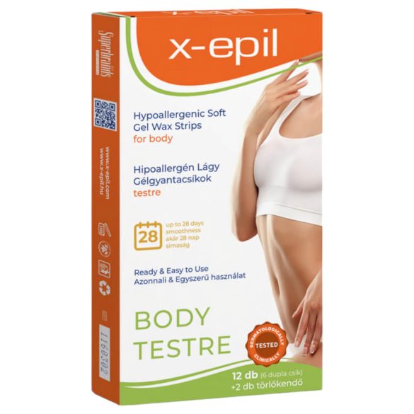 X-Epil - Hypoallergene harsstrips voor het lichaam (12 stuks)