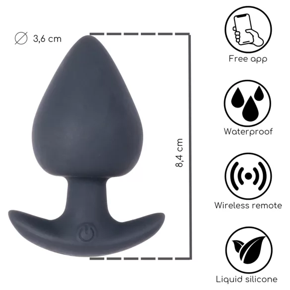 Desirel Obsidian - App-gestuurde anale vibrator (zwart)