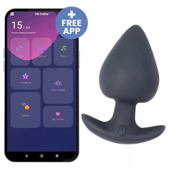 Desirel Obsidian - App-gestuurde anale vibrator (zwart)