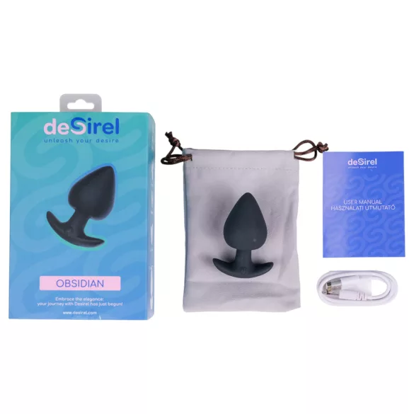 Desirel Obsidian - App-gestuurde anale vibrator (zwart)