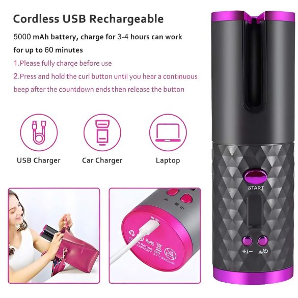 CAC - oplaadbare krulset (wit)