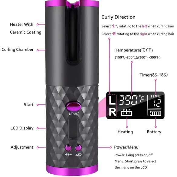 CAC - oplaadbare krulset (wit)