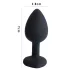Sunfo - siliconen buttplug met hartvormige steen - zwart/paars