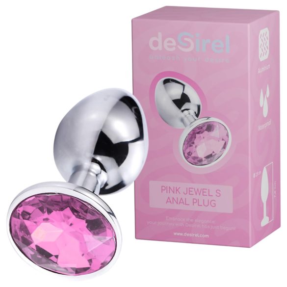 Desirel Pink Jewel S - anaalplug (zilver-roze)