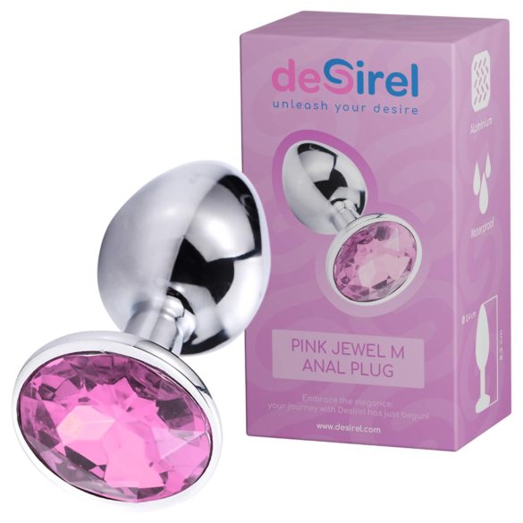 Desirel Roze Juweel M - anaal plug (zilver-roze)