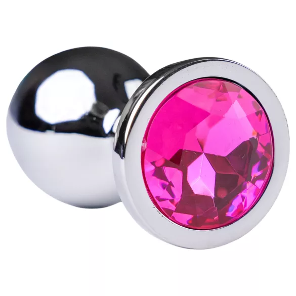 Desirel - anaal plug - medium - zilver/roze - Pink Jewel