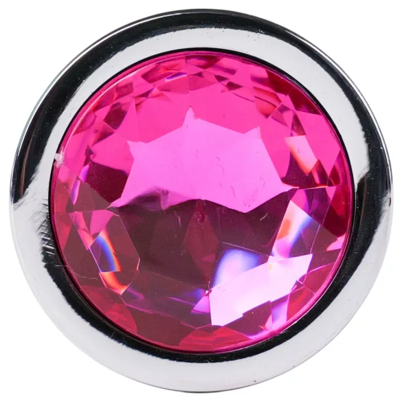 Desirel - anaal plug - medium - zilver/roze - Pink Jewel