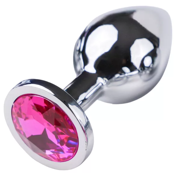 Desirel - anaal plug - medium - zilver/roze - Pink Jewel