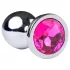 Desirel - anaalplug met roze juweel L - zilver/roze