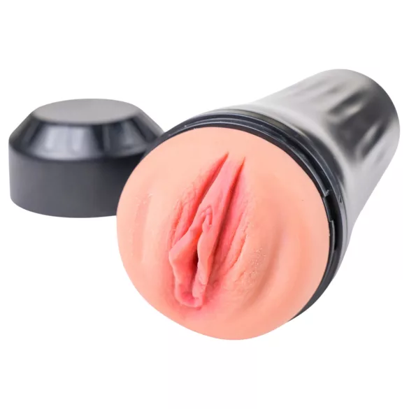 Desirel True Touch - realistische vibrerende kunstvagina - naturel zwart