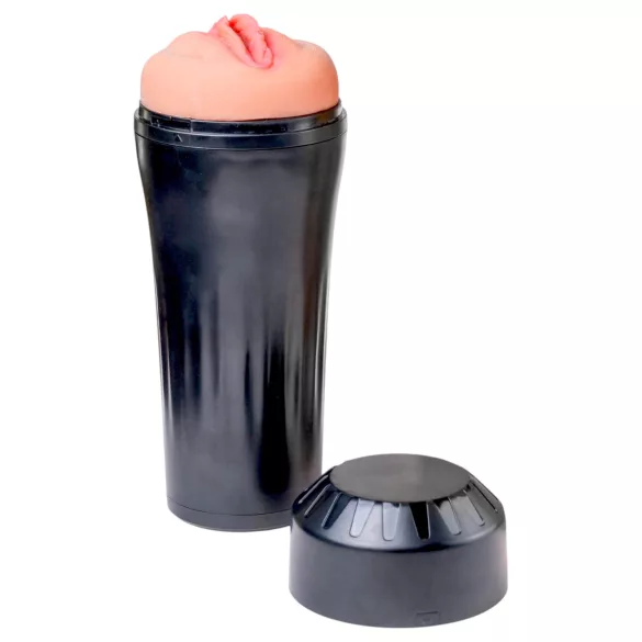 Desirel True Touch - realistische vibrerende kunstvagina - naturel zwart