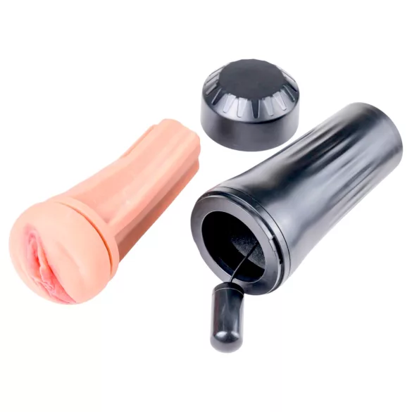 Desirel True Touch - realistische vibrerende kunstvagina - naturel zwart
