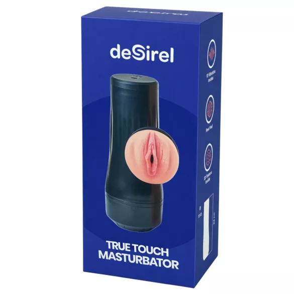Desirel True Touch - realistische vibrerende kunstvagina - naturel zwart