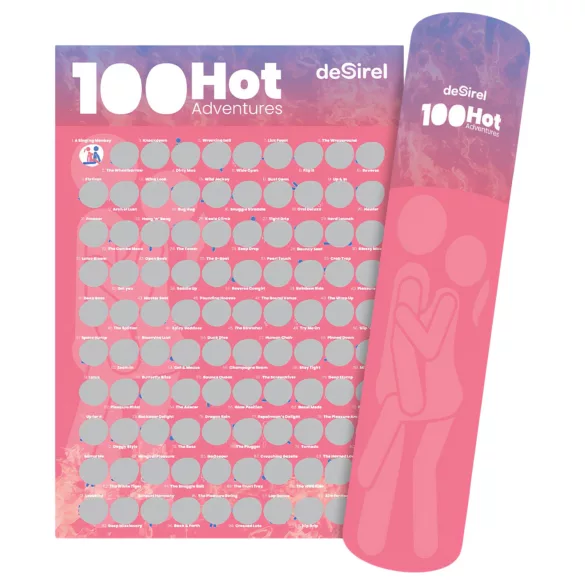 Desirel - seksspel poster met 100 standjes - krasposter voor koppels