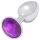 Sunfo - metalen buttplug met paarse steen (zilver)