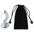 Sunfo - metalen buttplug met paarse steen (zilver)