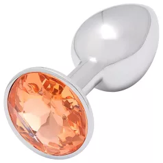 Sunfo - metalen buttplug - gouden steen - zilver