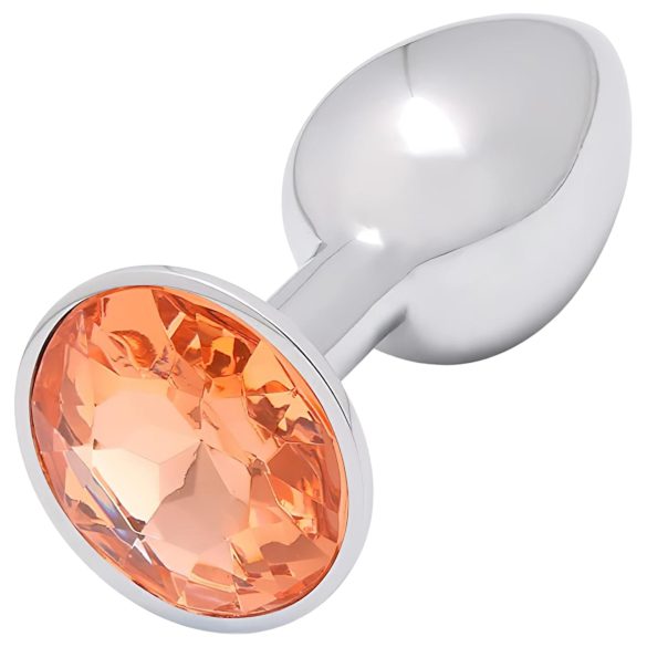 Sunfo - metalen buttplug - gouden steen - zilver