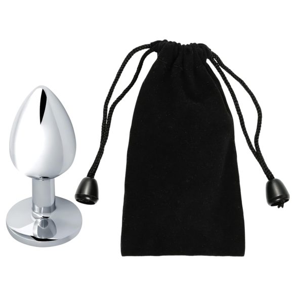 Sunfo - metalen buttplug - gouden steen - zilver