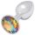 Sunfo - metalen anaalplug met gele steen (zilver)