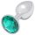 Sunfo - metalen anaalplug met groene steen (zilver)