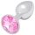 Sunfo - metalen anaalplug met roze steen (zilver)