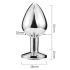 Sunfo - metalen anale plug met hartvormige rode steen (zilver)