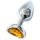 Sunfo - metalen anale plug met hartvormige gouden steen (zilver)