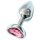 Sunfo - metalen anaalplug met hartvormige roze steen (zilver)