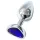 Sunfo - metalen anale plug met hartvormige donkerpaarse steen (zilver)
