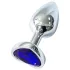 Sunfo - metalen anale plug met hartvormige donkerpaarse steen (zilver)
