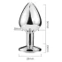 Sunfo - metalen anale plug met hartvormige donkerpaarse steen (zilver)