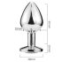 Sunfo - metalen anale plug met hartvormige paarse steen (zilver)
