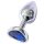 Sunfo - metalen hartvormige anaalplug met blauwe steen (zilver)