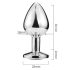 Sunfo - metalen hartvormige anaalplug met blauwe steen (zilver)
