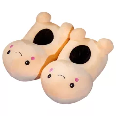 Penis pantoffel - zacht pluche - naturel