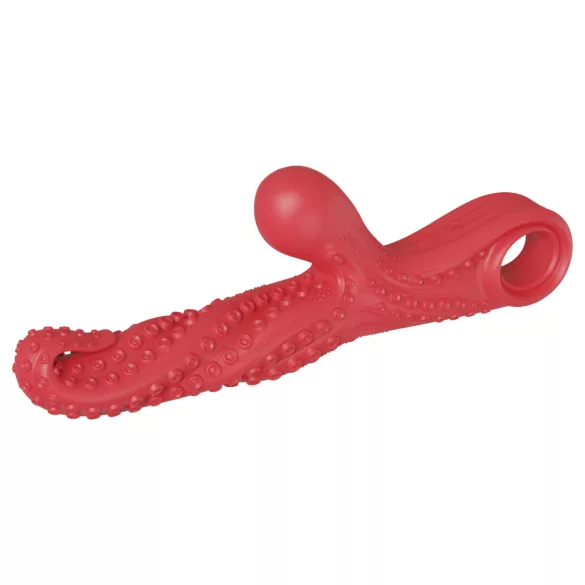 Monster Fuck - vibrator met clitorisstimulator en tentakels - rood