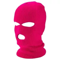 Balaclava - gebreide zuigmasker met 3 openingen (donkerroze)