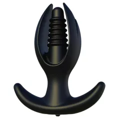   Kangvo - magnetische, opblaasbare, geribbelde buttplug (zwart)