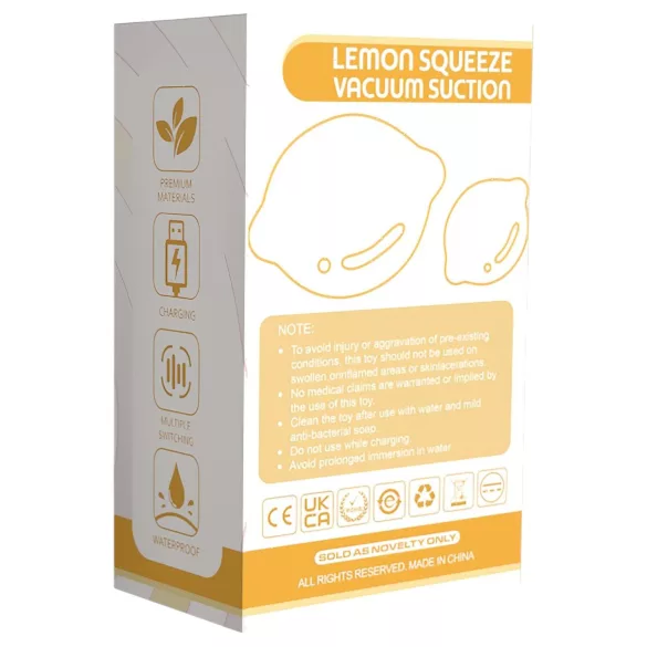 Lemon Squeeze - citroenvormige clitorisstimulerende zuigvibrator (geel)