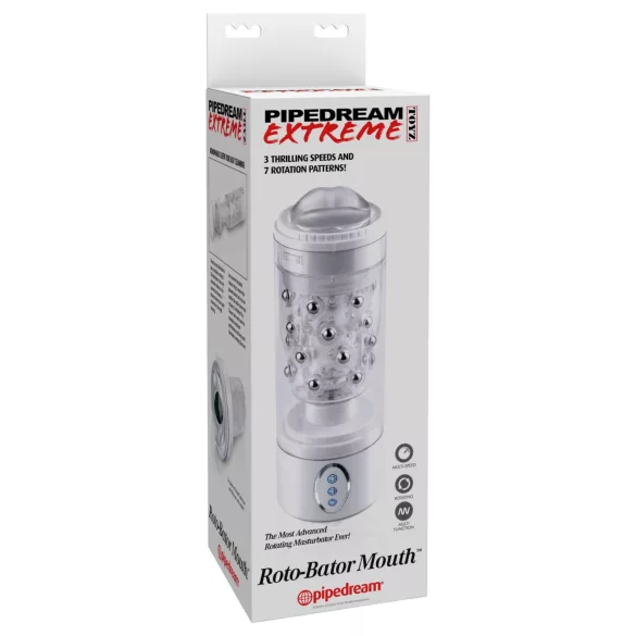 PDX Roto-Bator - automatische vibrerende mondmasturbator - wit