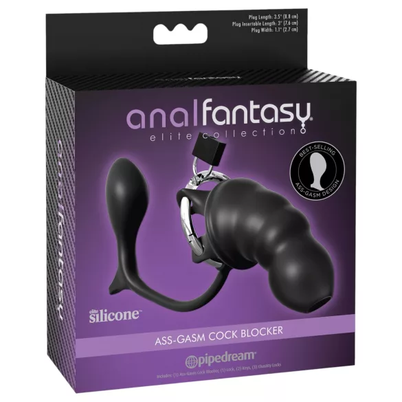Pipedream Anal Fantasy Elite - anaal plug en peniskooi (zwart)