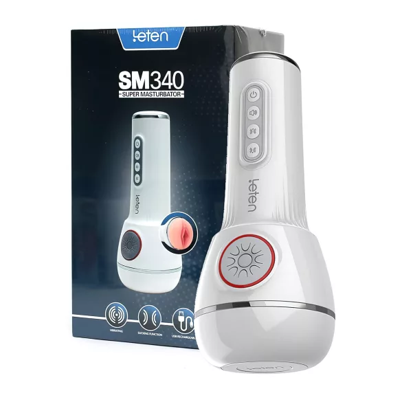 LETEN SM340 - automatische vibrator masturbator met zuigfunctie en geluid